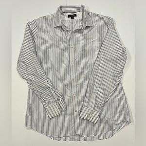 Banana Republic, men’s button down, size large (16-16.5), purple stripes